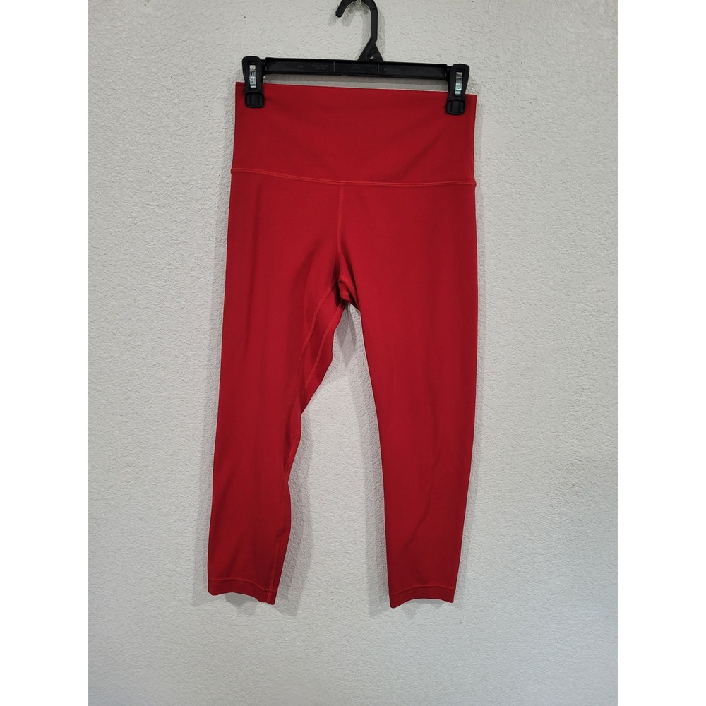 Lululemon Align High-Rise Crop 21" Red Yoga Leggings Size 8 Nulu Buttery Soft #C
